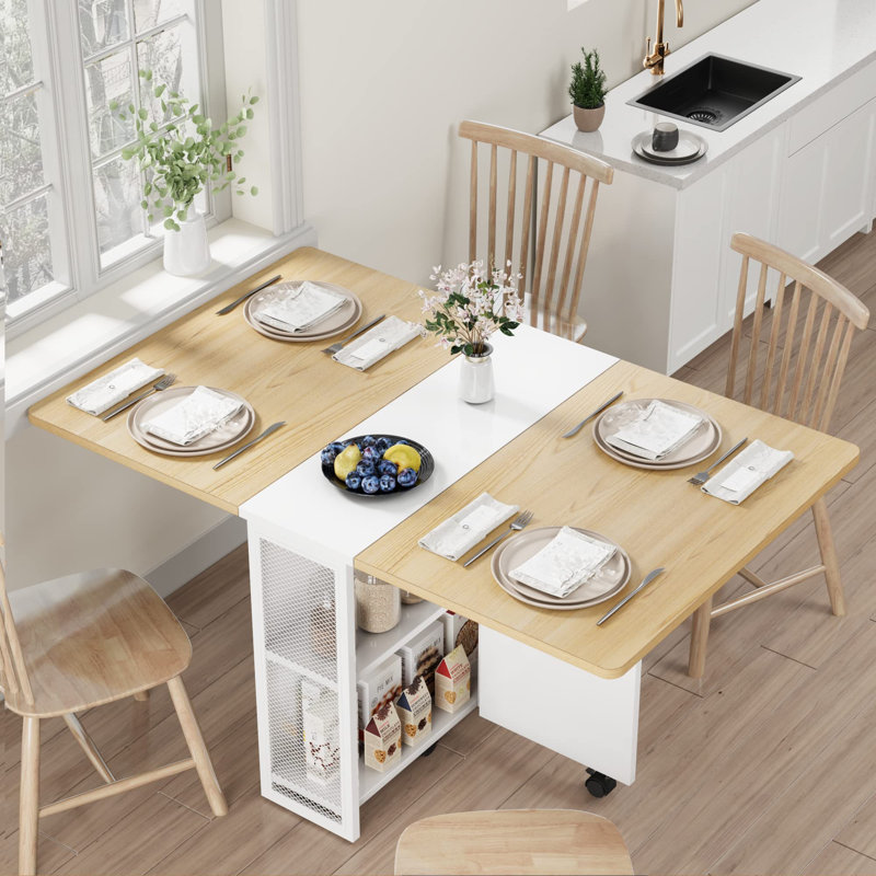 Daejuan Dining Table, 29.5" H x 31.4" L x 50.1" D, Pear Wood/White