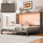 Lit escamotable double avec lumière DEL, sans sommier à ressorts-1431438546-1431438544
