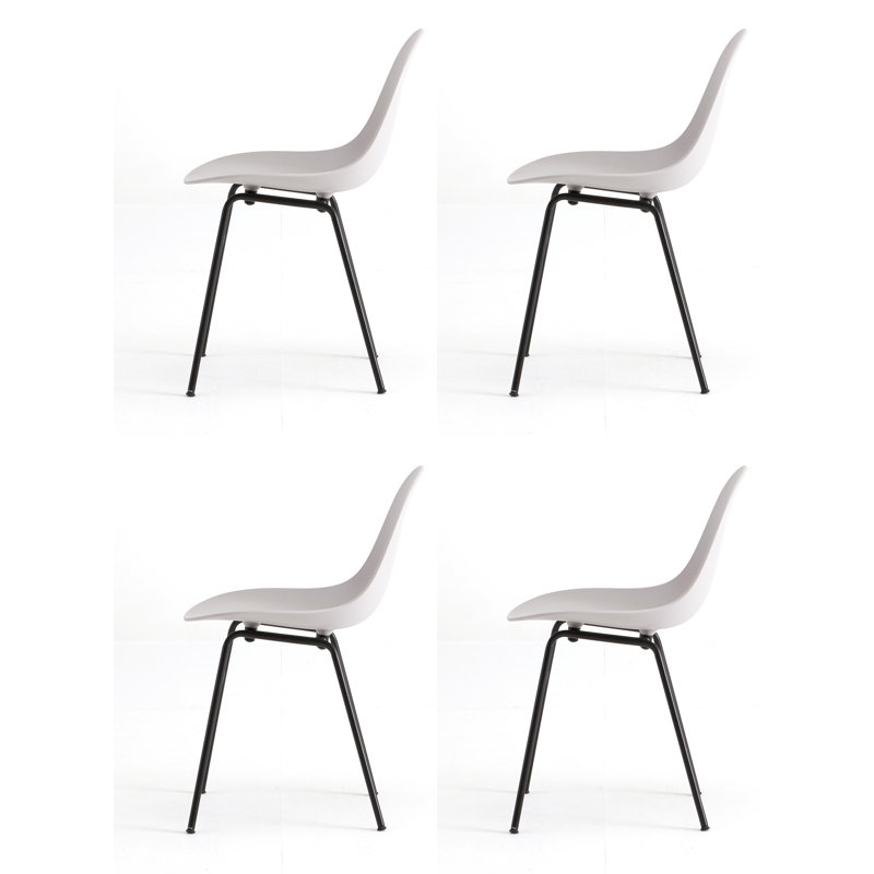 TA Side & Dining Chair (Set of 4), Cool Gray/Black