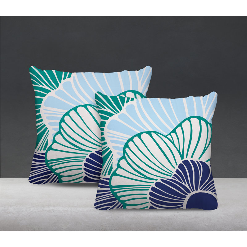 Housse et insert de coussin décoratif intérieur / extérieur en mélange de polyester, L 17 po x H 17 po, Émeraude