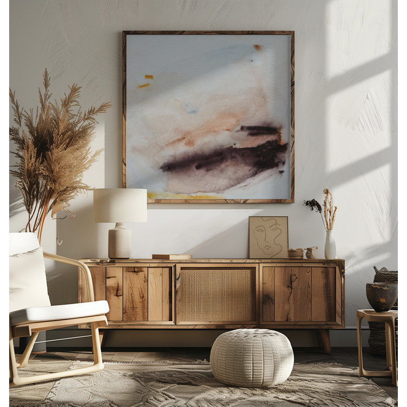 Earthy Abstract Flow by Arohika Verma — Abstract Wall Art, 48 × 48, Black, Matted Framed Print