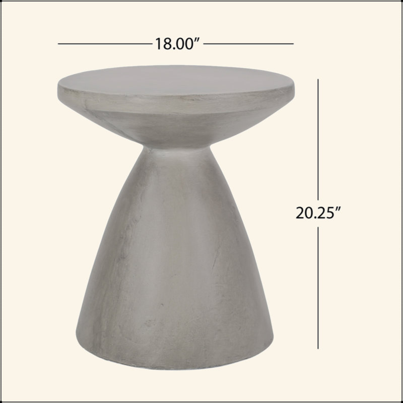 Table d'appoint d'extérieur en béton léger au design élégant et pratique