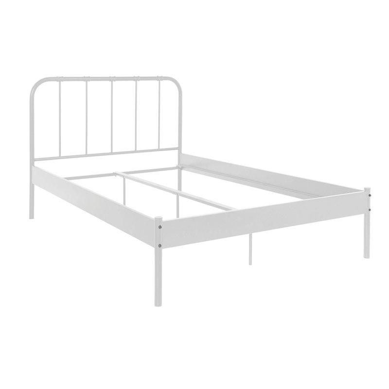Bonaccorso Metal Bed, European Double (140 x 200cm), White