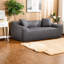 Canapés de compression, canapé deux places compact moderne en similicuir gris de 198 cm pour la maison-1240274049