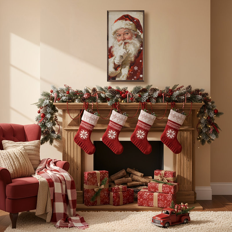 Santa Shh With Snowflakes, H 40 po x l 20 po