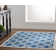 Geometric Hand Hooked Wool Blue/Ivory Area Rug