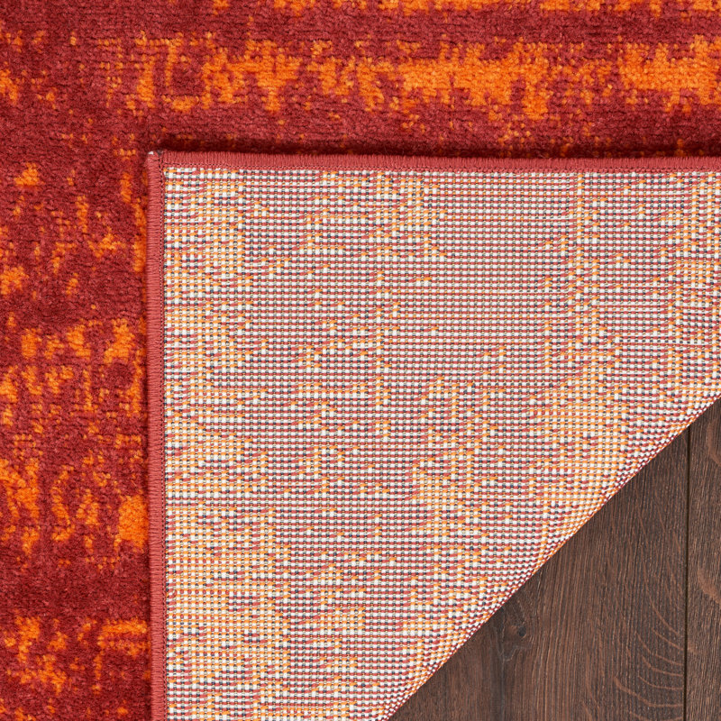 Pentworth Machine Woven Chenille Indoor/Outdoor Area Rug in Red, Rectangle 9' x 12'