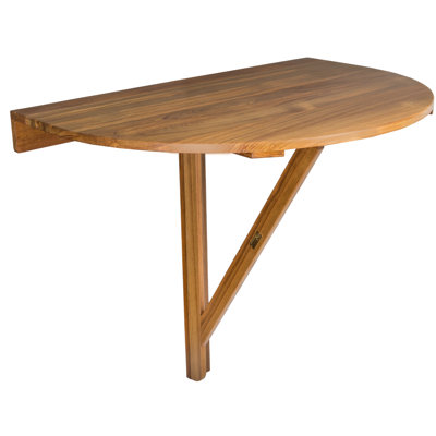 Braun Teak Folding Outdoor Balcony Table , 34.5'' in. W 24'' in. D