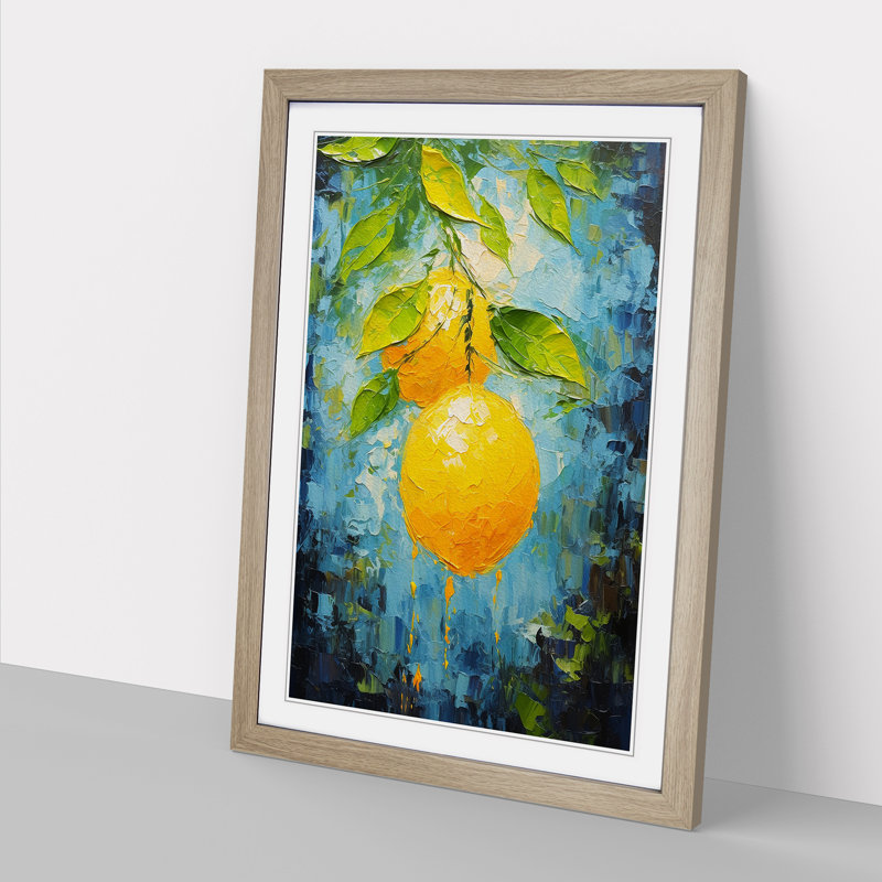 Lemon Fruit Impressionism - Framed Print