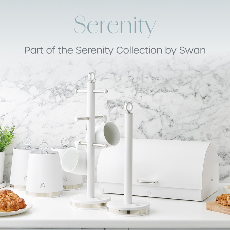 Serenity Stainless Steel Paper Towel Holder, White
