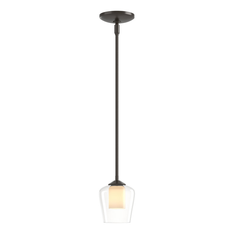 Simple Mini Pendant - Opal/Clear Glass, Oil Rubbed Bronze
