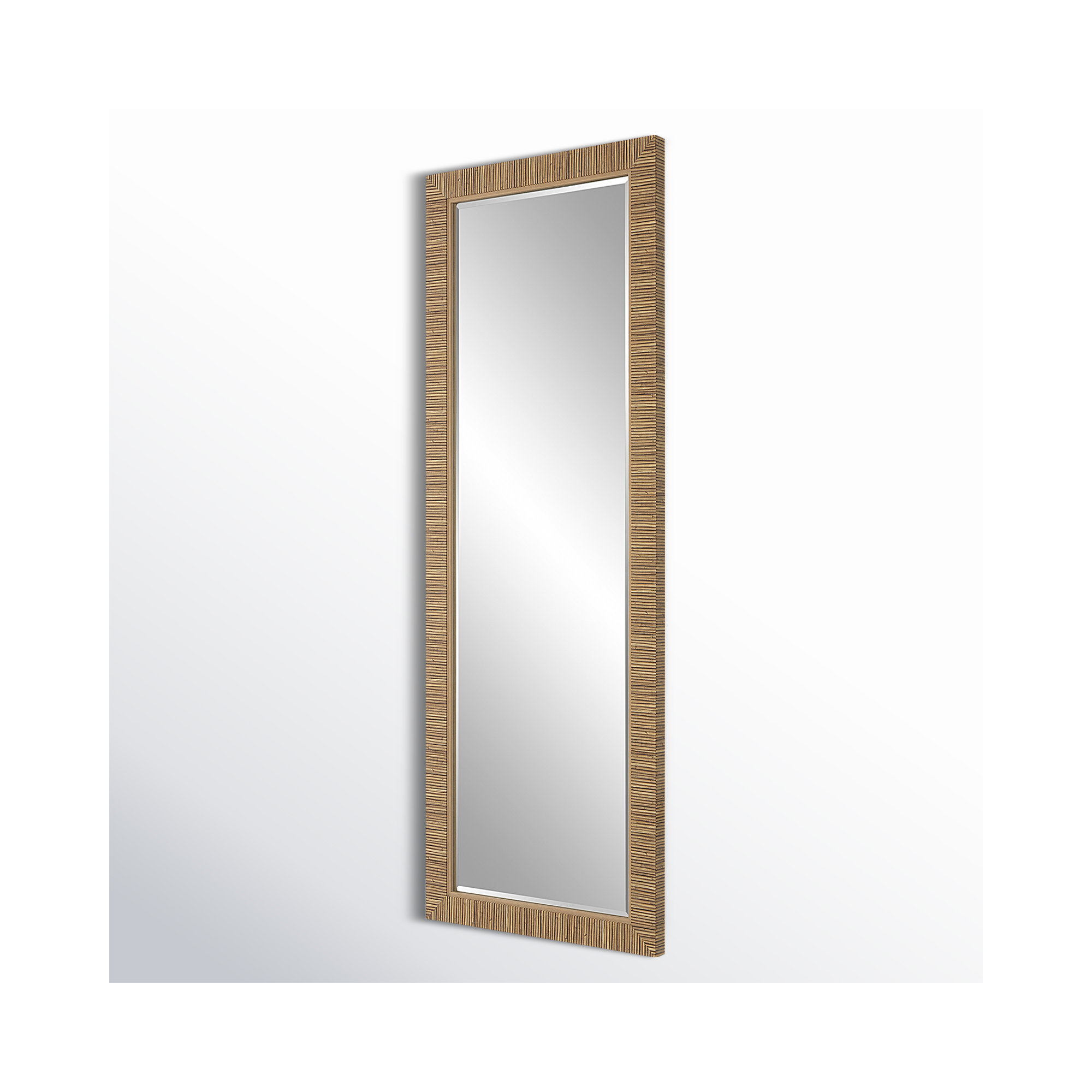 Hereen Rectangle Wall Mirror, Brown, 70" x 25"