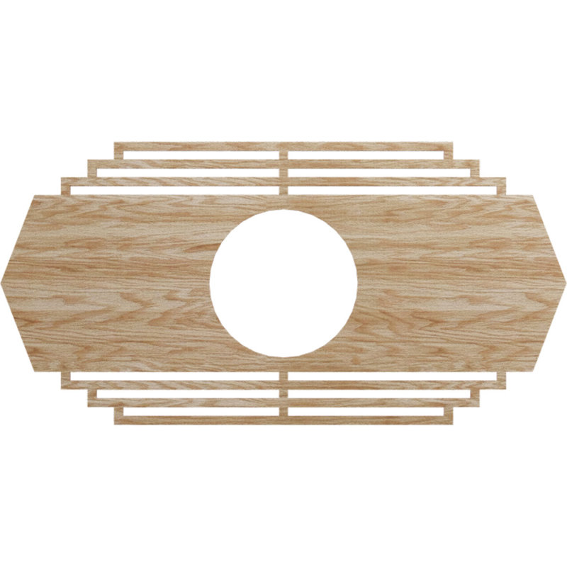 Médaillon de plafond en bois Chrysler, H 8 po x l 16 po x P 0,38 po, Chêne rouge