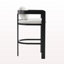 Tabouret de comptoir d'extérieur en aluminium, chaise de bar, structure noire avec coussin gris, ensemble de 2