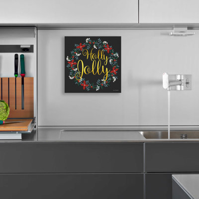 «Holly Jolly Wreath» par Seven Trees Design, art mural en verre acrylique