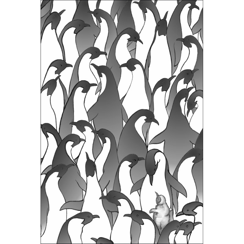 Penguin Family I - Wrapped Canvas Painting, 46cm H x 30cm W x 3.8cm D