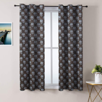 Linen Eyelet Curtain Stylish Window Drape for Home- Tulsi Buti