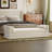 88.5" W Upholstered Modern Bench With Bolster Pillows-2104543695