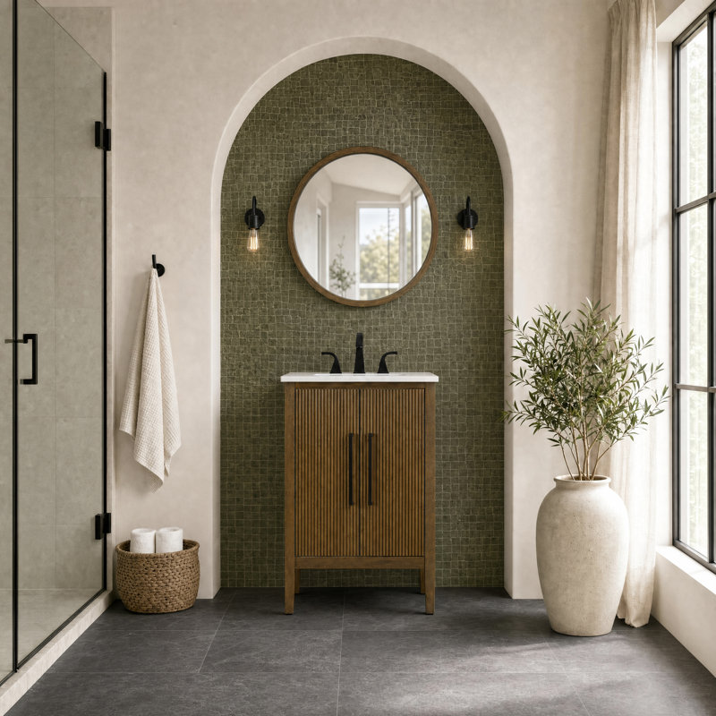 Meuble-lavabo simple 24 po, Noisette chêne