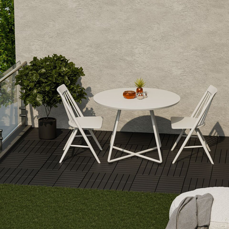 33cm L x 33cm W Plastic Interlocking Deck Tile, Anthracite