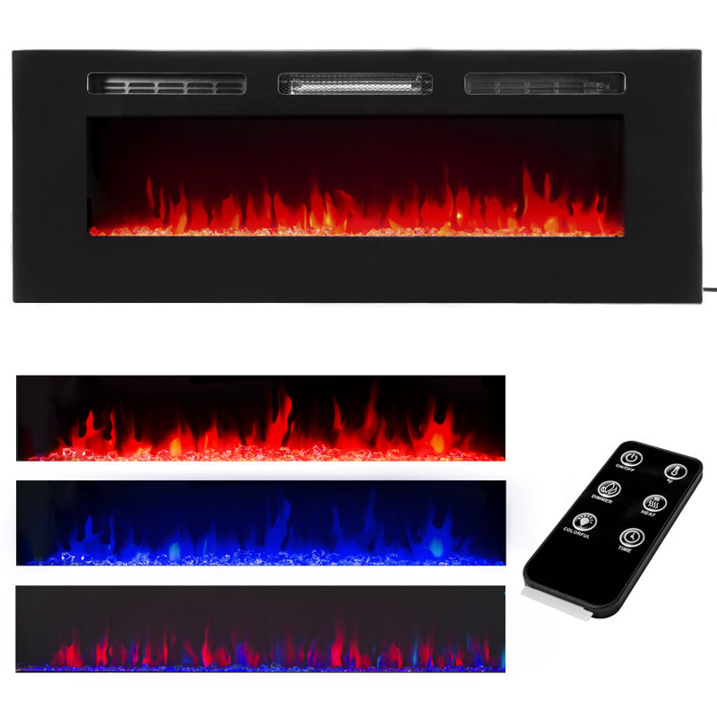 Oskar Ebern Designs 50 " W Black Electric Fireplace Insert with BTU 51000