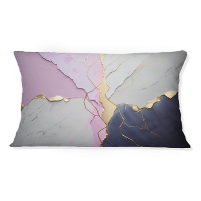 Abstract Geode Pink IV - Abstract Marble Printed Throw Pillow