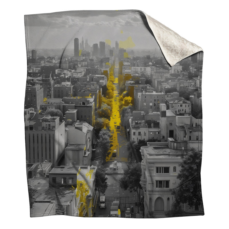 Couvertures noires et blanches Skyline, L 60 po x H 80 po