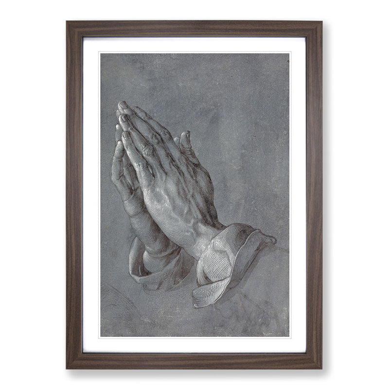 Praying Hands by Albrecht Durer - Framed Print, 65cm H x 48cm W x 2cm D, Walnut Framed