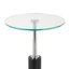Cole And Grey Marble Round Side End Accent Table With Silver Metal Rod And Base