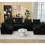 Ensemble de 6 coussins modulaires noirs en tissu velours côtelé, avec accoudoirs et bricolage, rembourrage en mousse confortable, coussins de cou et lombaires inclus - Non, noir, compact pour les petits-3470634