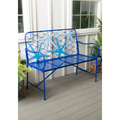 Alisha-Leigh Blue Starfish Metal Garden Bench