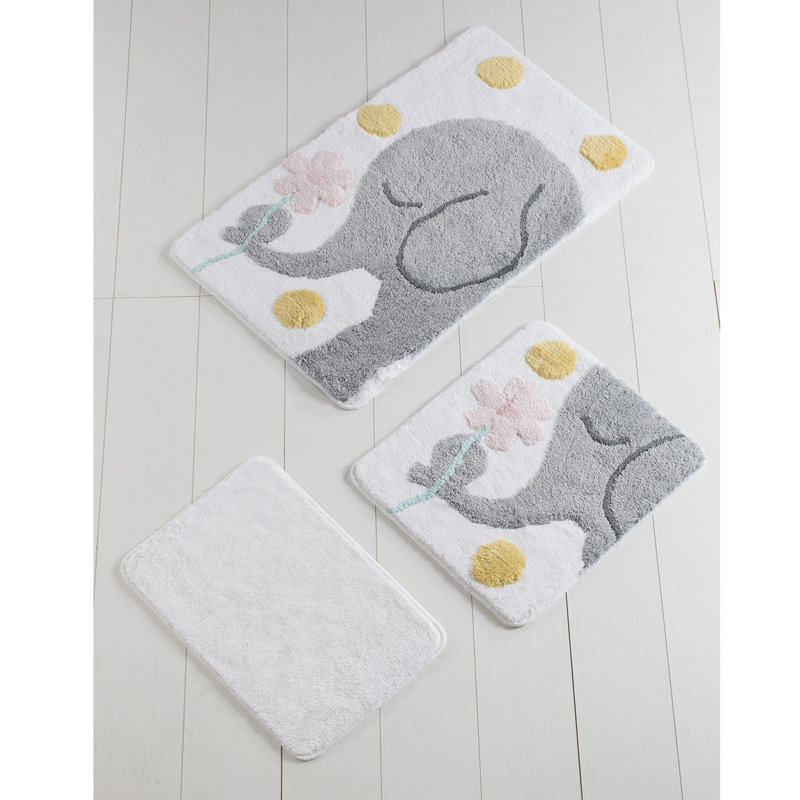 Ensemble de tapis de bain en acrylique (3 pièces) | Antibactérien, antidérapant | 100% acrylique, hauteur des poils: 1,0 po | Dimensions: 15,7 x 23,6 po, 19,7 x 23,6 po, 23,6 x 39,4 po | Lavable à la machine, durable et élégant pour le confort de la salle de bain