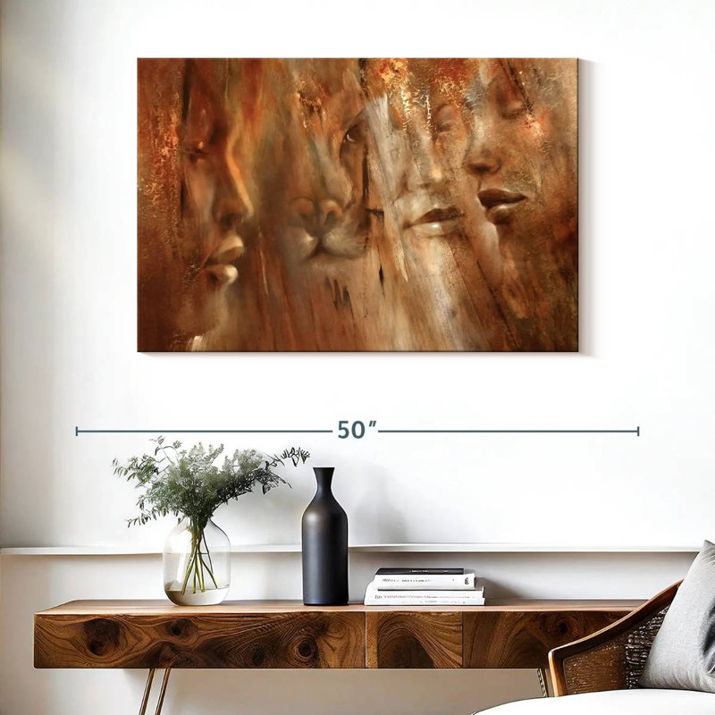 Leisha Faces II, 26" H x 39" W