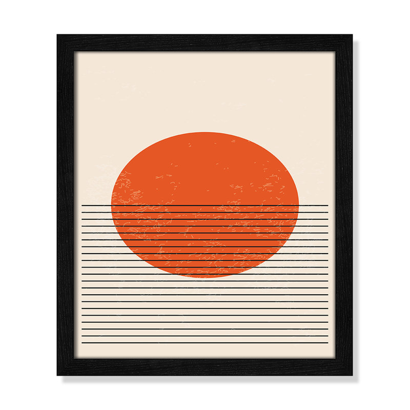 «Bright Minimal Series # 2» par Stanley, Grain de bois noir, L 13 po x H 15 po, Impression encadrée