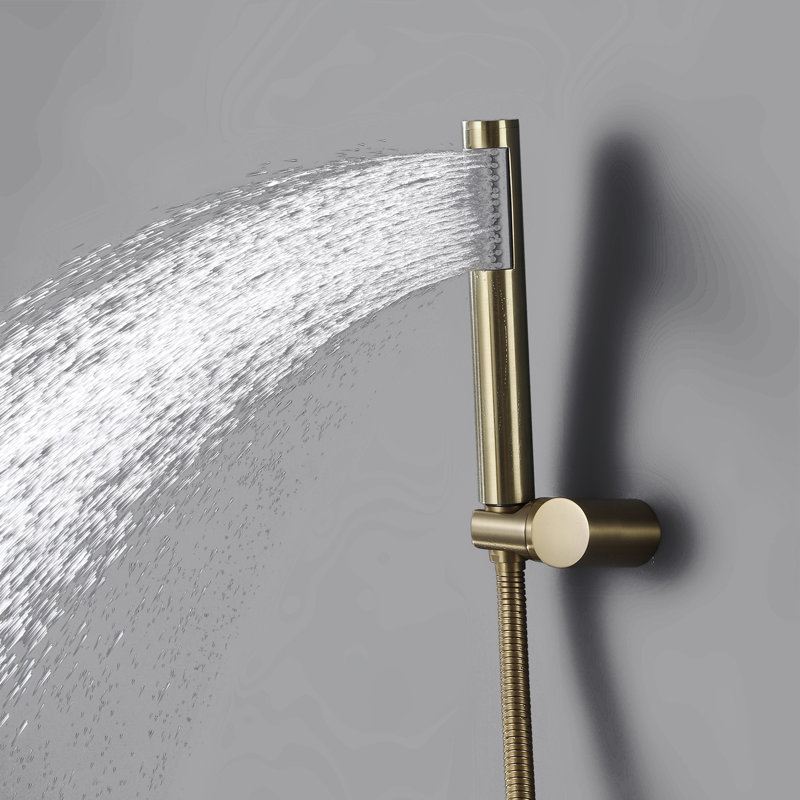 Système de douche complet avec valve brute, Or brossé