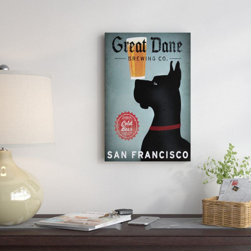 «Great Dane Brewing» par Ryan Fowler, affiche vintage sur toile tendue, H 40 po x l 26 po x P 1,5 po