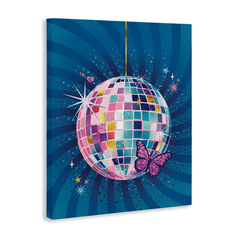 Boule disco avec toile papillon, design par Courtney Morgenstern, H 30 po x l 24 po