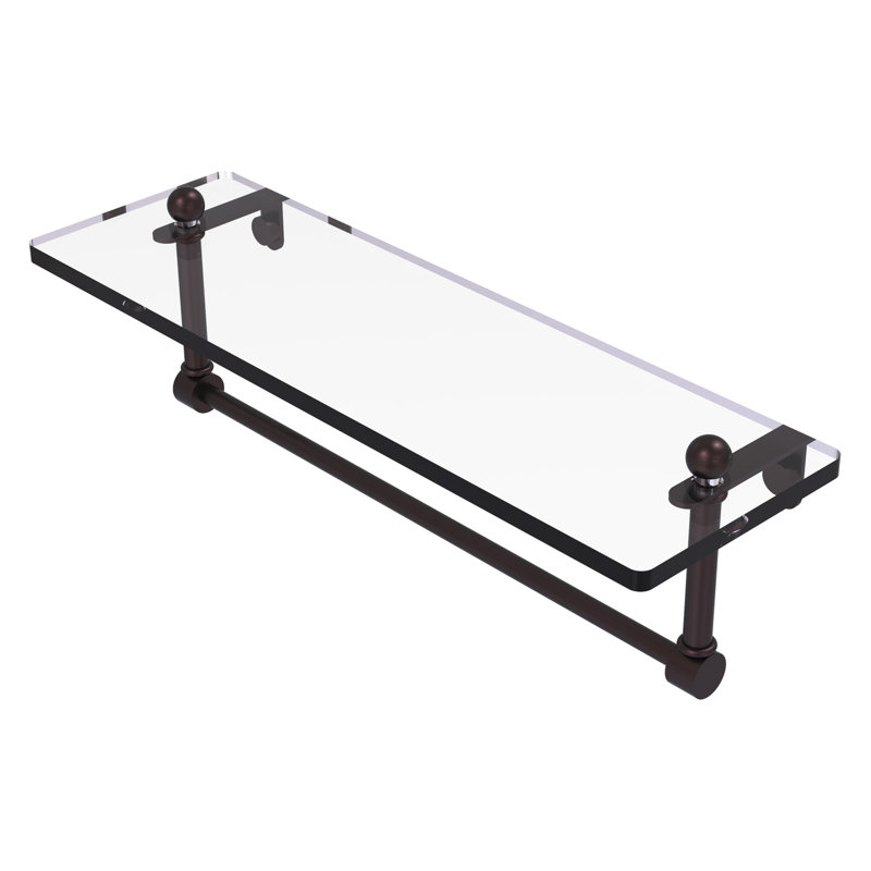 Ballenas Bracket Shelf with Towel Bar, 16", Antique Bronze