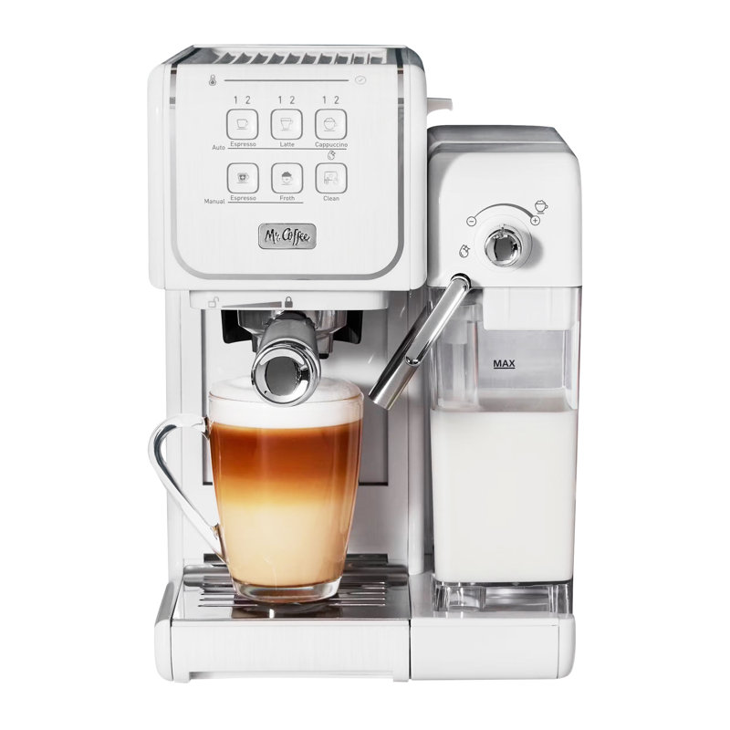 Mr. Coffee OneTouch CoffeeHouse + machine à espresso, cappuccino et café au lait en blanc