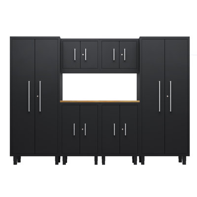 Ensemble d'armoires 7 pièces avec base, armoires murales et casiers 30 "Core Plus Series