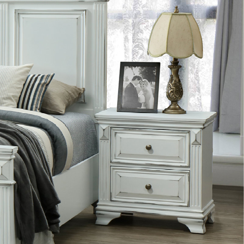 Table de chevet RAVENWOOD ANTIQUE BLANC, Blanc antique