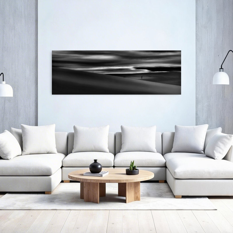 «Dramatic Desert Solitude Dramatic Minimalist Peaceful Landscape», art mural, H 20 po x l 60 po