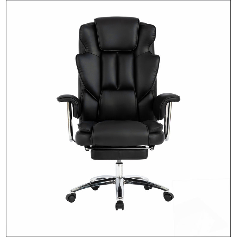 Office Chair, Big and Tall Executive Office Chair with Footrest, Leather Computer Chair, Ergonomic Reclining Chair High Back