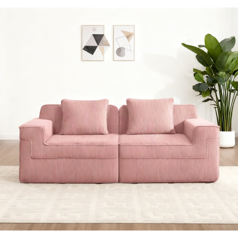Canapé modulaire à 2 places sans os, Rose