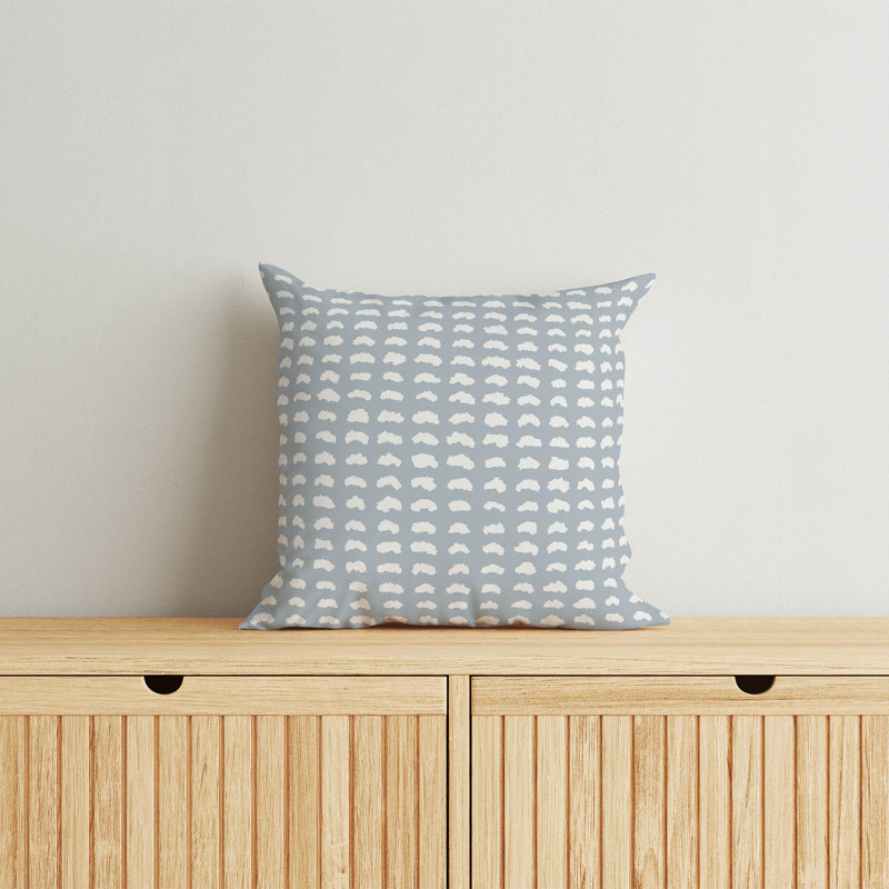 Coussin décoratif Gio, Bleu ardoise / bleu géométrique, H 20 po x l 20 po