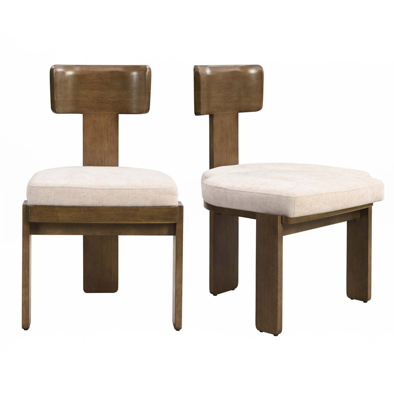 Ensemble de 2 chaises de salle à manger rembourrées, Beige