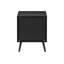 Table d'appoint, table d'appoint, bout, tiroir de rangement, table de chevet, chambre à coucher, salon, stratifié noir, moderne, contemporain-129461752