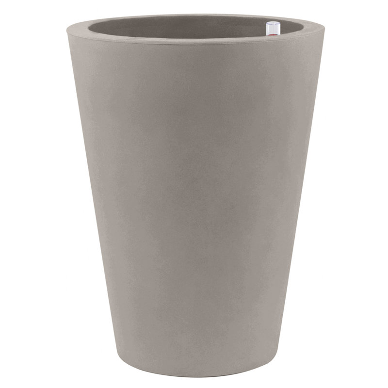 Cono Resin Pot Planter, Taupe, 31.5" H x 15.75" W x 15.75" D