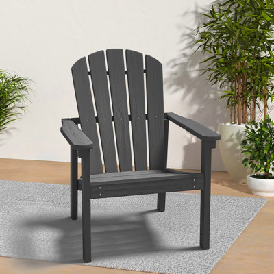 Stackable HDPE Adirondack Chair – Weather-Resistant Outdoor Seating for Patio, Lawn, or Fire Pit by Highland Dunes