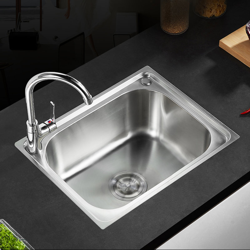 Évier en acier inoxydable à simple cuve 13,38 x 11 po